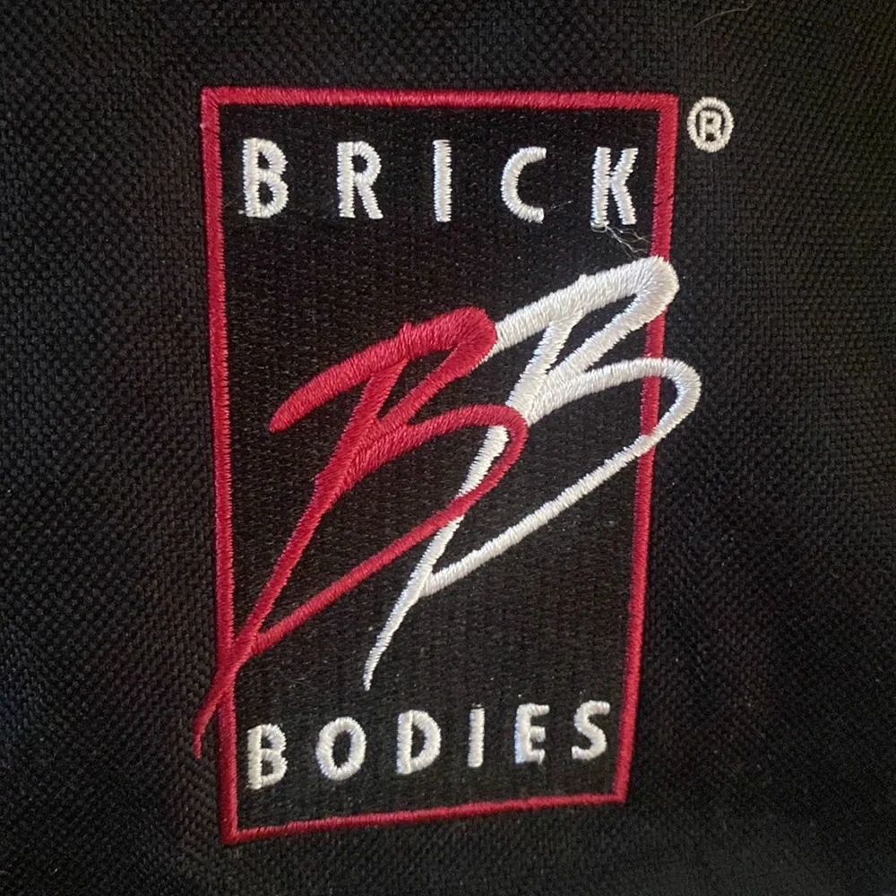BRICK BODIES Backpack Gym Bag Black Red EUC $25